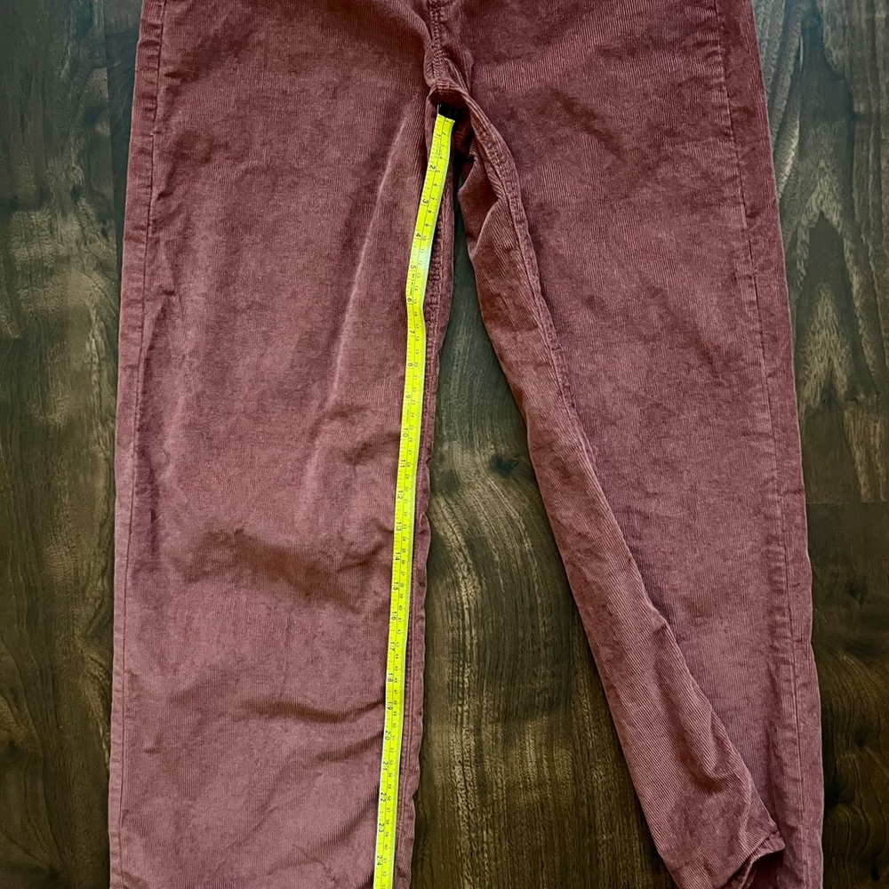 Old Navy Corduroy Pants Extra High Rise Sky-Hi Wide Leg Amber Brick Red Size 6 - Picture 2 of 7